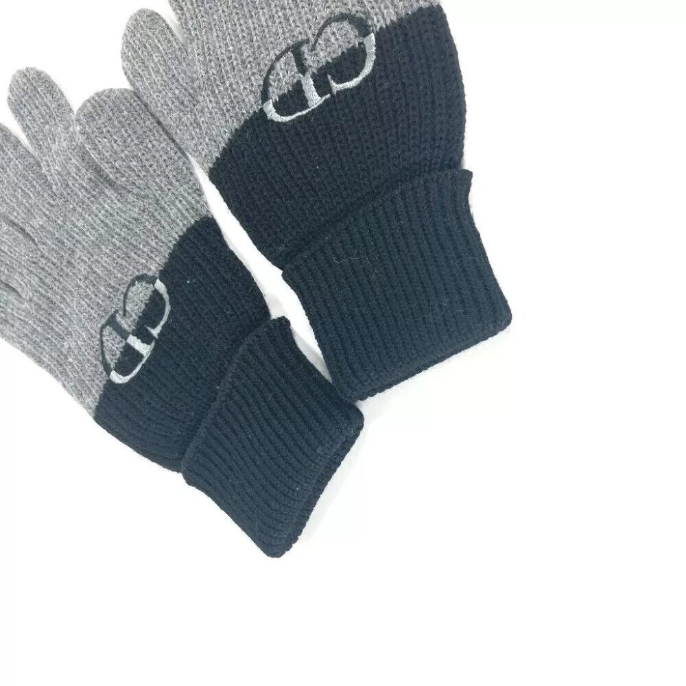 Dior 213MG01AT481 Bicolor CD logo Gloves Accessories gloves wool gray/Black - Picture 8 of 13